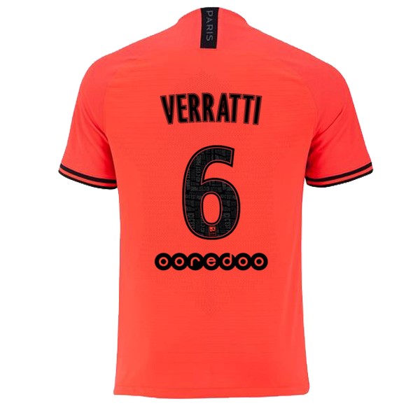 JORDAN Camiseta Paris Saint Germain NO.6 Verratti Segunda equipación 2019-2020 Naranja